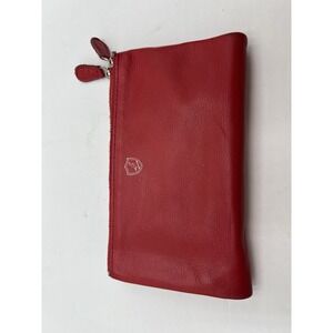 COCHOA Red Nappa Leather Double Zip Organizer Wallet Women's Genuine Leather